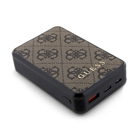 Guess 4G Leather Metal Logo - Power Bank 10000 mAh 18W (brązowy) (GUPB10DP4GEGW)