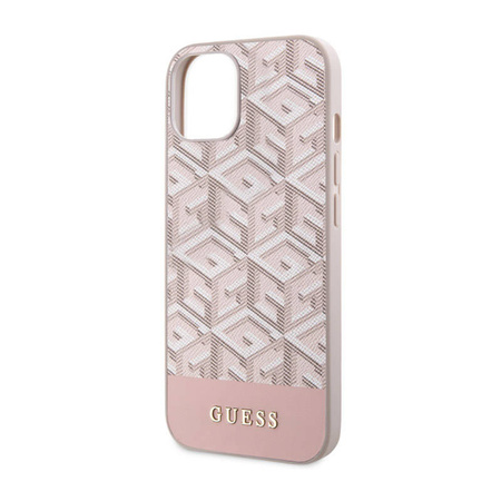 Guess GCube Stripes MagSafe - Etui iPhone 14 (Różowy) (GUHMP14SHGCFSEP)