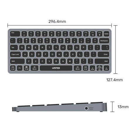 Unitek Klawiatura 9w1, hub USB, HDMI 4K, PD 100W - czarny (D1092A)