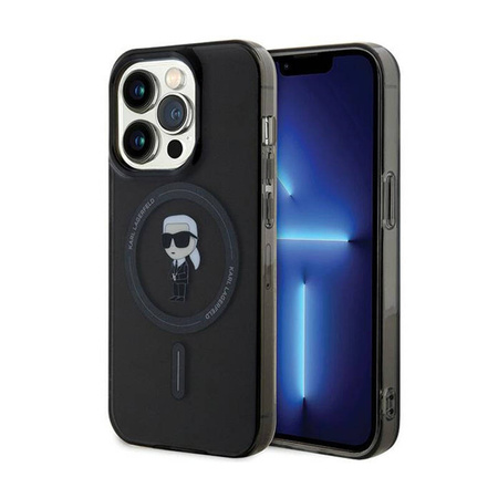 Karl Lagerfeld IML Ikonik MagSafe - Etui iPhone 15 Pro Max (czarny) (KLHMP15XHFCKNOK)