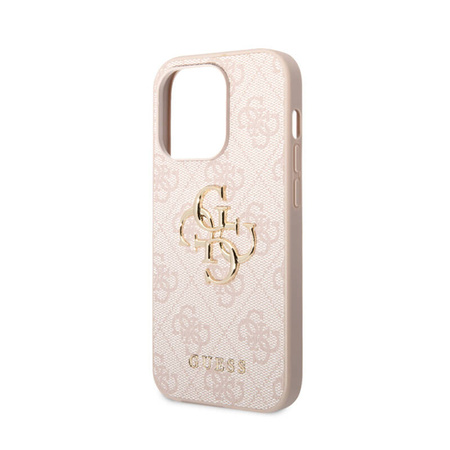 Guess 4G Big Metal Logo - Etui iPhone 15 Pro (różowy) (GUHCP15L4GMGPI)