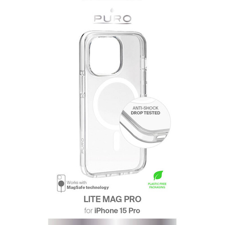 PURO LITEMAG PRO - Etui iPhone 15 Pro MagSafe (przezroczysty) (PUIPC15P61LITEMPWHI)