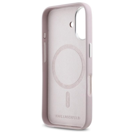 Karl Lagerfeld FW Metal Plate MagSafe - Etui iPhone 16 (różowy) (KLHMP16SPGMSRPP)