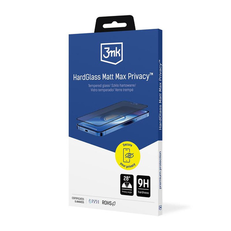 3mk Matowe szkło hartowane z filtrem prywatyzującym do iPhone 16 iPhone 15