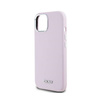 DKNY Liquid Silicone Small Metal Logo MagSafe - Etui iPhone 15 Plus / 14 Plus (różowy) (DKHMP15MSMCHLP)