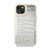 Guess Croco Collection – Etui iPhone 14 Plus (srebrny) (GUHCP14MHGCRHS)