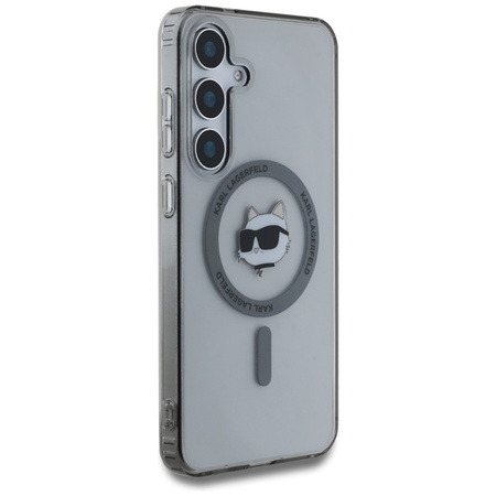 Karl Lagerfeld Button Choupette Head Printed Logo MagSafe - Etui Samsung Galaxy S25+ (czarny) (KLHMS25MHLSCHK)
