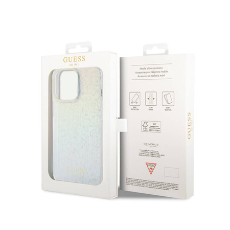 Guess IML Faceted Mirror Disco Iridescent - Etui iPhone 15 Pro Max (Iridescent) (GUHCP15XHDECMI)