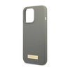 Guess Silicone Logo Plate MagSafe - Etui iPhone 13 Pro Max (szary) (GUHMP13XSPLG)