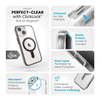 Speck Presidio Perfect-Clear ClickLock & MagSafe - Etui iPhone 16e / iPhone 15 / iPhone 14 / iPhone 13 (Clear / Frosted Black / Slate Grey) (150441-3233)