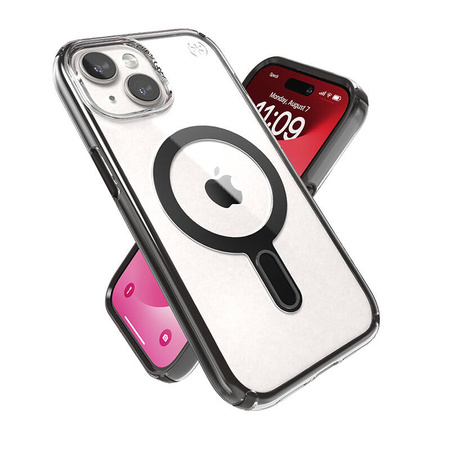 Speck Presidio Perfect-Clear ClickLock & MagSafe - Etui iPhone 16e / iPhone 15 / iPhone 14 / iPhone 13 (Clear / Frosted Black / Slate Grey) (150441-3233)