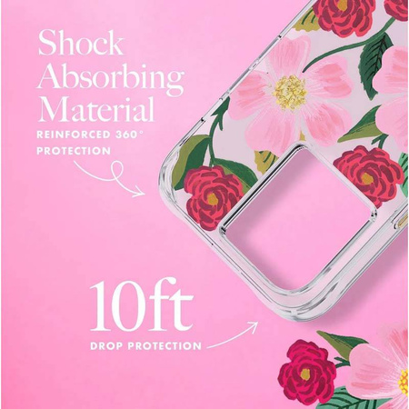 Rifle Paper Clear - Etui iPhone 14 Pro Max zdobione złotem (Rose Garden) (RP049822)