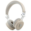 Guess Grained Classic Round Shape - Bezprzewodowe słuchawki nauszne Bluetooth ENC (beżowy) (GUBH70PGTSPSE)