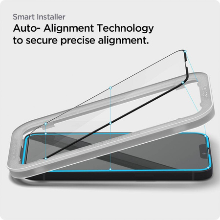 Spigen Alm Glass FC 2-Pack - Szkło hartowane do iPhone 16e / iPhone 14 / iPhone 13 / iPhone 13 Pro 2 szt (Czarna ramka) (AGL03387)
