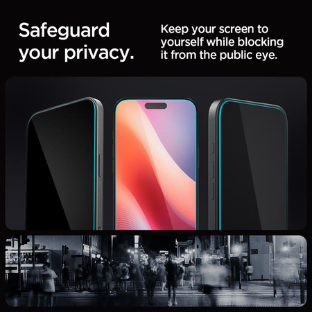 Spigen GLAS.TR EZ FIT Privacy 2-Pack - Szkło hartowane z filtrem prywatyzującym do iPhone 16 Pro Max 2 szt (AGL07908)