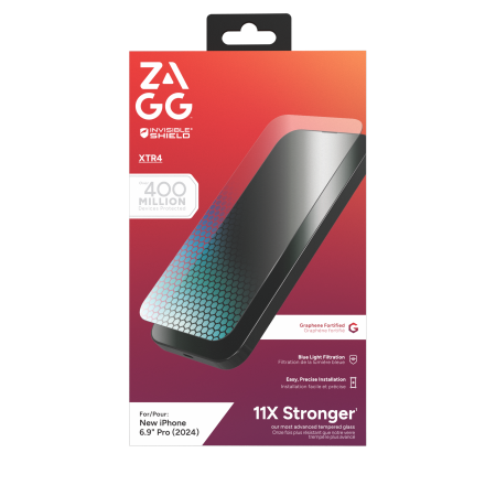 ZAGG InvisibleShield Glass XTR4 - szkło ochronne z grafenem i filtrem światła niebieskiego do iPhone 16 Pro Max (200114881)