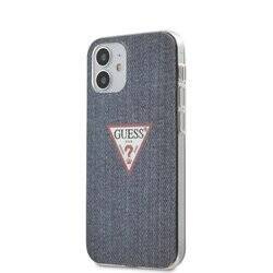 Guess Denim Triangle Dk - Etui iPhone 12 Mini (granatowy) (GUHCP12SPCUJULDB)