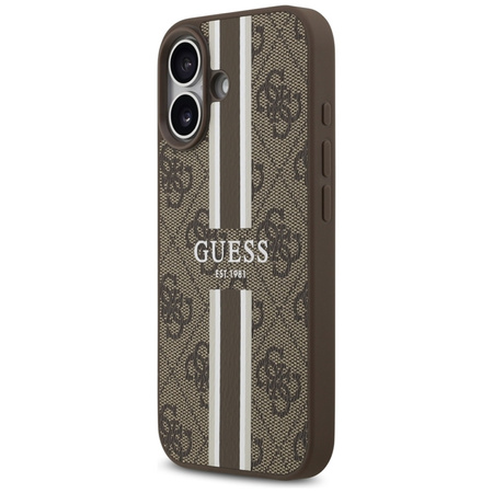 Guess 4G Printed Stripes MagSafe - Etui iPhone 17 (brązowy) (GUHMP17SP4RPSW)