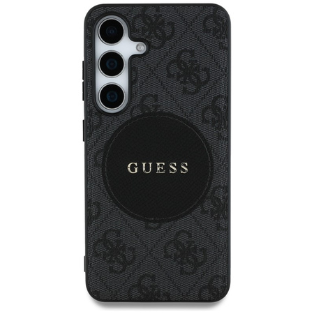 Guess 4G Round Patch Classic Logo MagSafe - Etui do Samsung Galaxy S25+ (czarny) (GUHMS25MP4PGRSGK)