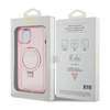 Guess Ring Stand Script Glitter MagSafe - Etui iPhone 15 Plus (różowy) (GUHMP15MHRSGSP)
