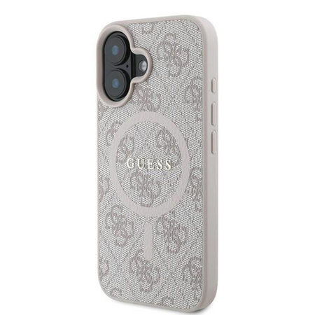 Guess 4G Ring Classic Logo MagSafe - Etui iPhone 16 Plus (różowy) (GUHMP16MG4GFRP)