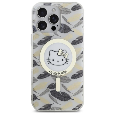 Hello Kitty IML Golden Leaves MagSafe - Etui iPhone 16 Pro Max (biały) (HKHMP16XHGLEH)