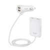 Budi - Ładowarka samochodowa 4x USB, 41W + rozdzielacz na kablu 1,8m (Biały) (BD068W)