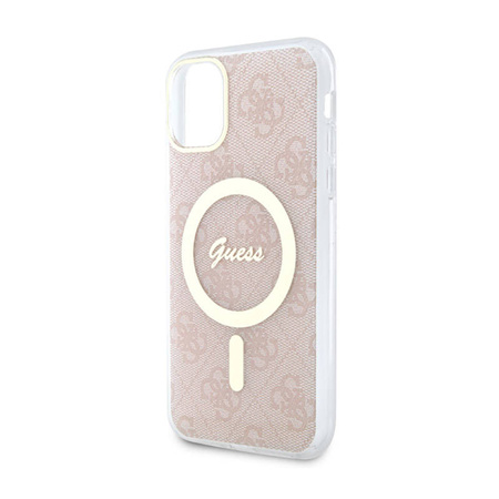 Guess 4G MagSafe - Etui iPhone 11 (Różowy) (GUHMN61H4STP)