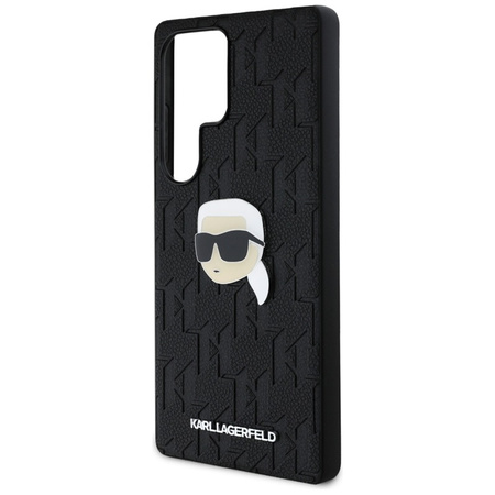 Karl Lagerfeld Leather Monogram Pin Logo Karl Head - Etui Samsung Galaxy S25 Ultra (czarny) (KLHCS25LPGKLKIPK)