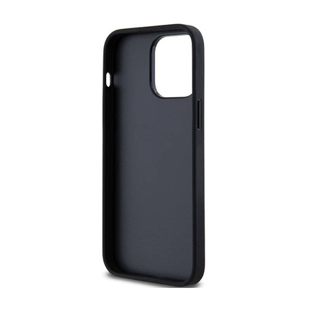 DKNY Leather Mono Stripe & Metal Logo - Etui iPhone 14 Pro Max (czarny) (DKHCP14XPRTHSLK)