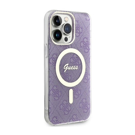 Guess 4G MagSafe - Etui iPhone 14 Pro Max (Purpurowy) (GUHMP14XH4STU)