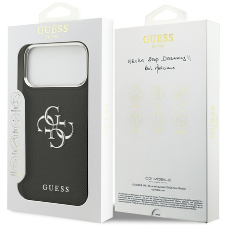 Guess Grained Big 4G Classic Logo - Etui iPhone 17 Pro Max (czarny) (GUHCP17XPG4SMCEK)