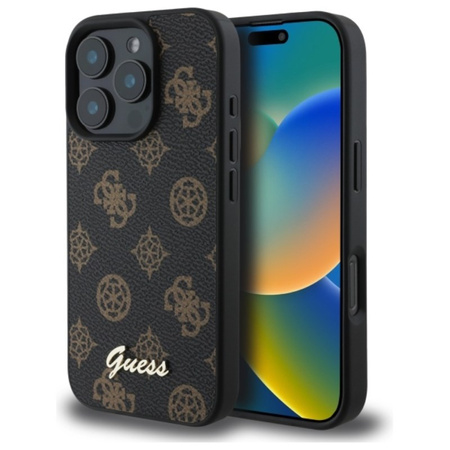 Guess Peony Script MagSafe - Etui iPhone 16 Pro Max (czarny) (GUHMP16XPGPYSK)