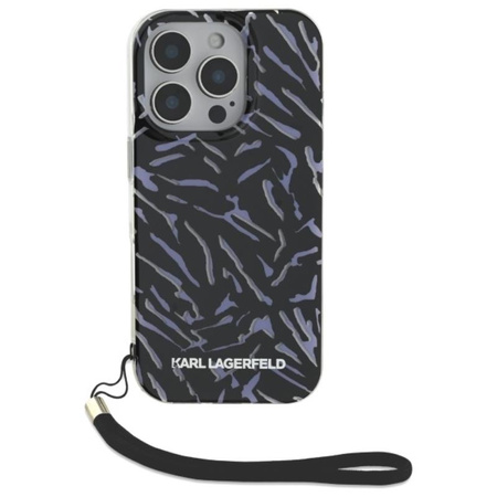 Karl Lagerfeld Zebra With Cord - Etui iPhone 16 Pro Max (fioletowy) (KLHCP16XHZBPKCCU)