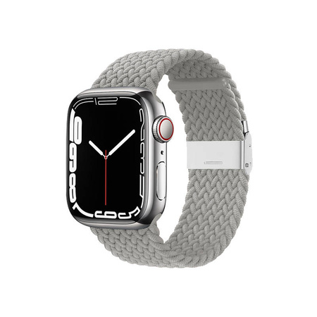 Crong Wave Band – Pleciony pasek do Apple Watch 38/40/41/42 mm (jasny szary) (CRG-40WAV-CMP)