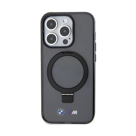 BMW Ring Stand M Collection MagSafe - Etui iPhone 15 Pro (czarny) (BMHMP15LURSK)