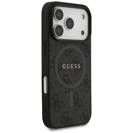 Guess 4G Ring Classic Logo MagSafe - Etui iPhone 17 Pro (czarny) (GUHMP17LG4GFRK)