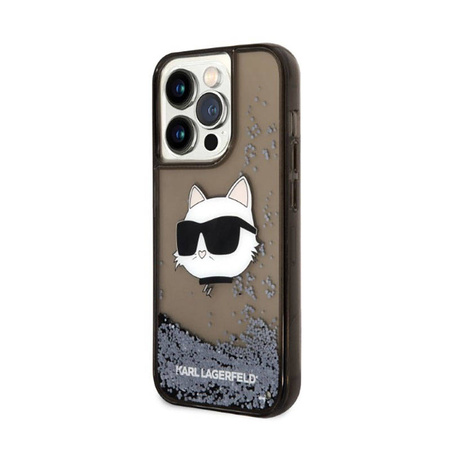 Karl Lagerfeld Liquid Glitter NFT Choupette Head - Etui iPhone 14 Pro Max (czarny) (KLHCP14XLNCHCK)