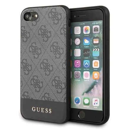 Guess 4G Bottom Stripe Collection - Etui iPhone SE 2020 / 8 / 7 (szary) (GUHCI8G4GLGR)