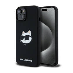 Karl Lagerfeld Silicone Choupette Head MagSafe - Etui iPhone 15 Plus / 14 Plus (czarny) (KLHMP15MSCHPPLK)