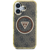 Guess IML Metal Glitter 4G Circle Triangle MagSafe - Etui do iPhone 16 (brązowy) (GUHMP16SHG4PRTGW)