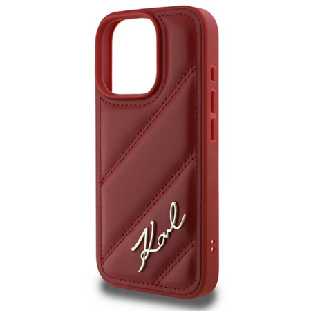 Karl Lagerfeld Quilted Signature - Etui iPhone 16 Pro (czerwony) (KLHCP16LPQDSMGR)
