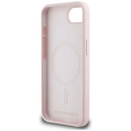 Karl Lagerfeld Silicone Karl & Choupette Heads MagSafe - Etui do iPhone 16e (różowy) (KLHMPSE4SKCHTCP)