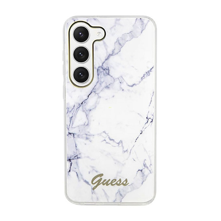 Guess Marble Collection - Etui Samsung Galaxy S23+ (biały) (GUHCS23MPCUMAH)