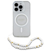 Guess IML Glitter With Pearl Strap MagSafe - Etui iPhone 16 Pro (przezroczysty) (GUHMP16LHGCRELST)
