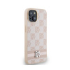 DKNY Leather Checkered Mono Pattern & Printed Stripes - Etui iPhone 15 / 14 / 13 (różowy) (DKHCP15SPCPTSSP)