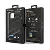BMW Leather Carbon Blue Line  – Etui iPhone 14 Plus (Czarny) (BMHCP14M22NBCK)