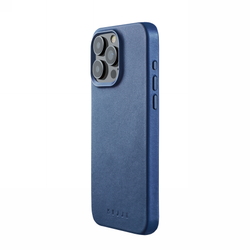 Mujjo Full Leather Case - etui skórzane do iPhone 15 Pro Max kompatybilne z MagSafe (monaco blue) (MUJJO-CL-041-BL)