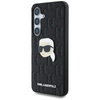 Karl Lagerfeld Leather Monogram Pin Logo Karl Head - Etui Samsung Galaxy S25 (czarny) (KLHCS25SPGKLKIPK)