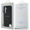 Guess Leather 4G Colored Ring Classic Logo MagSafe - Etui do Samsung Galaxy S25 (czarny) (GUHMS25SG4GFRK)